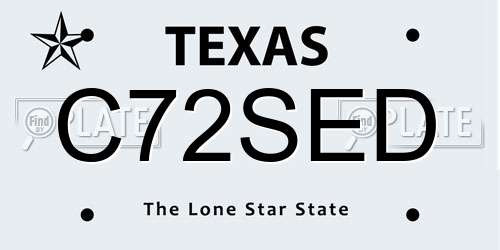 C72SED Texas License Plate