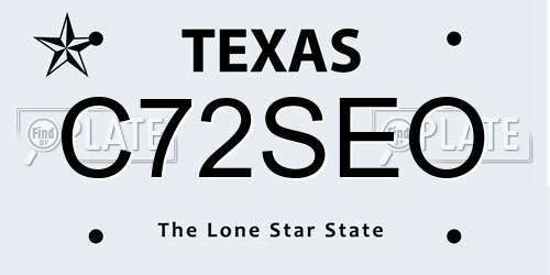 C72SEO Texas License Plate