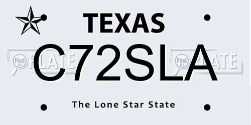 C72SLA Texas License Plate
