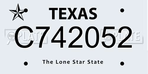 C742052 Texas License Plate