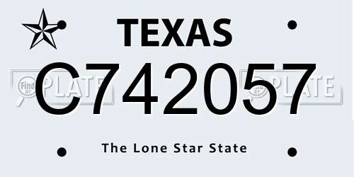 C742057 Texas License Plate