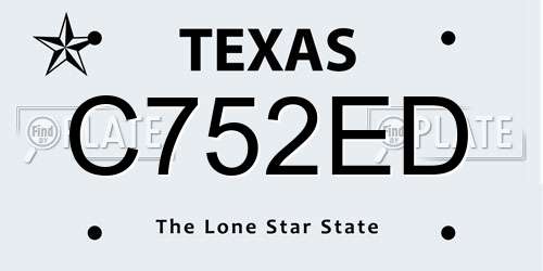 C752ED Texas License Plate