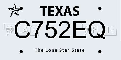 C752EQ Texas License Plate