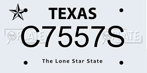 C7557S Texas License Plate