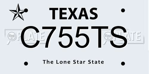 C755TS Texas License Plate
