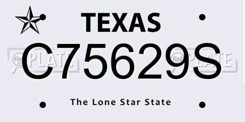 C75629S Texas License Plate
