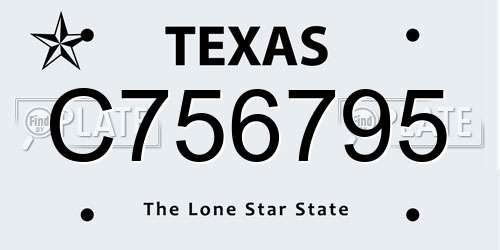 C756795 Texas License Plate
