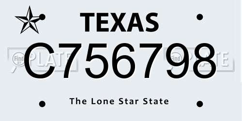 C756798 Texas License Plate