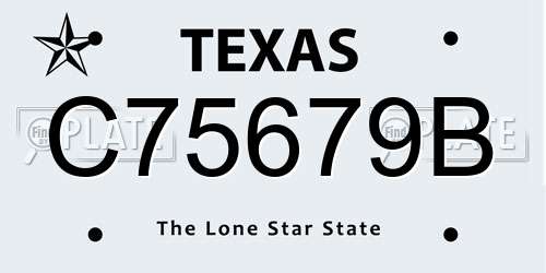 C75679B Texas License Plate