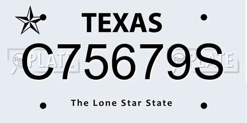 C75679S Texas License Plate