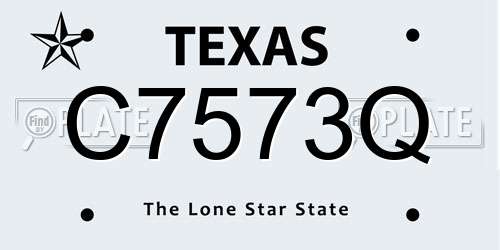 C7573Q Texas License Plate