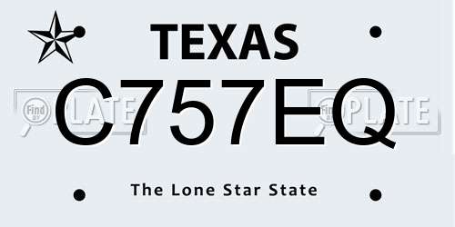 C757EQ Texas License Plate