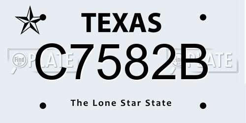 C7582B Texas License Plate