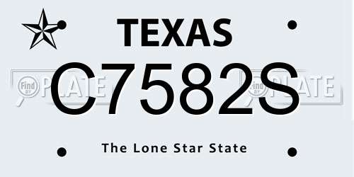 C7582S Texas License Plate