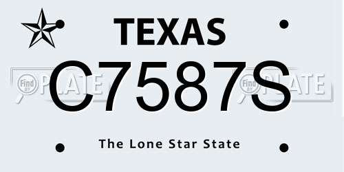 C7587S Texas License Plate