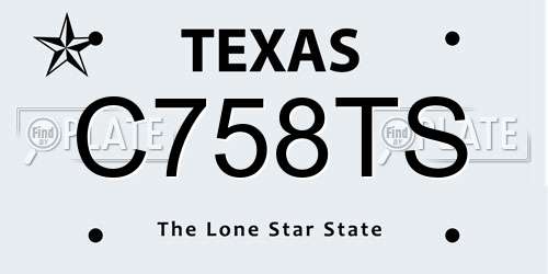 C758TS Texas License Plate
