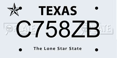 C758ZB Texas License Plate