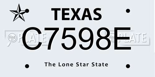 C7598E Texas License Plate