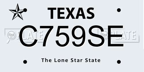 C759SE Texas License Plate