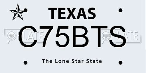 C75BTS Texas License Plate