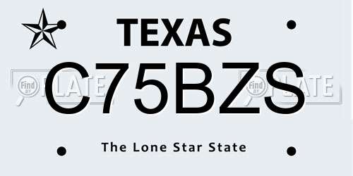 C75BZS Texas License Plate