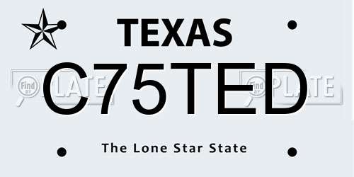 C75TED Texas License Plate