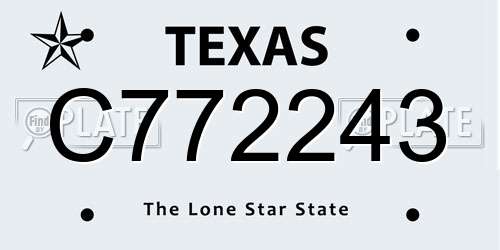 C772243 Texas License Plate