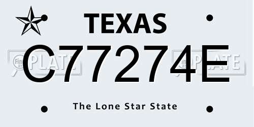 C77274E Texas License Plate