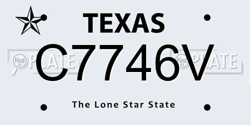 C7746V Texas License Plate