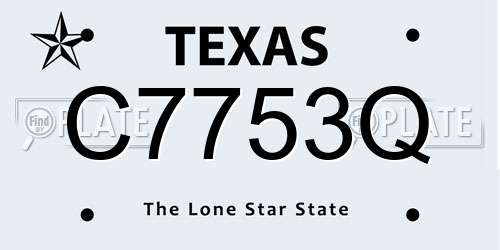 C7753Q Texas License Plate