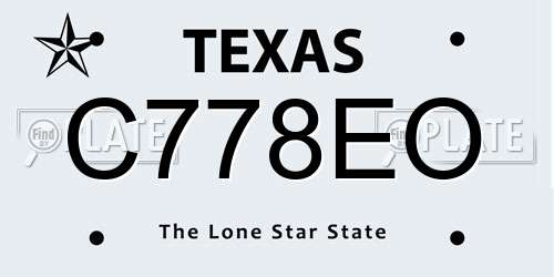 C778EO Texas License Plate