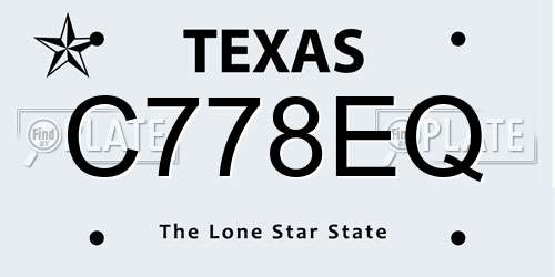 C778EQ Texas License Plate