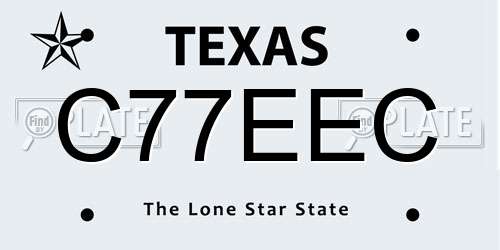 C77EEC Texas License Plate