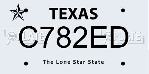 C782ED Texas License Plate