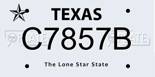 C7857B Texas License Plate
