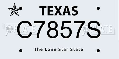 C7857S Texas License Plate