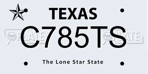 C785TS Texas License Plate