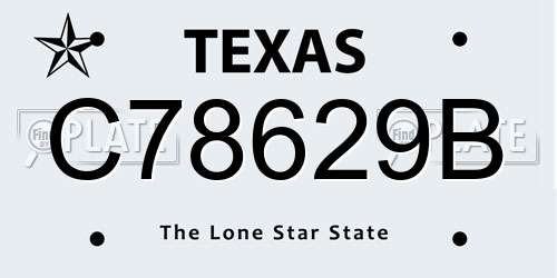 C78629B Texas License Plate