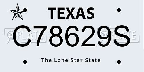 C78629S Texas License Plate