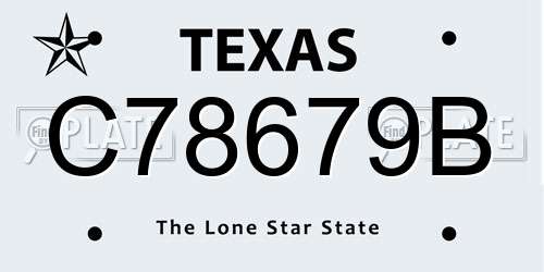 C78679B Texas License Plate
