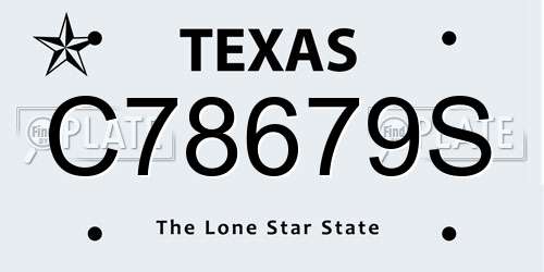 C78679S Texas License Plate