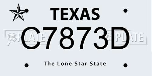 C7873D Texas License Plate