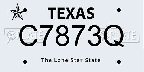 C7873Q Texas License Plate