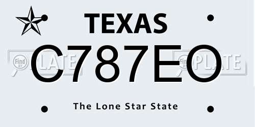 C787EO Texas License Plate