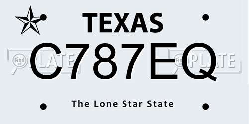 C787EQ Texas License Plate