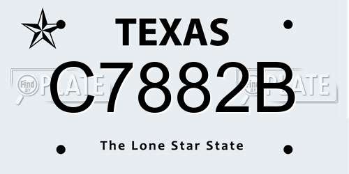C7882B Texas License Plate