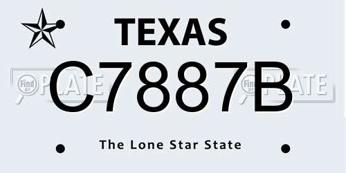 C7887B Texas License Plate