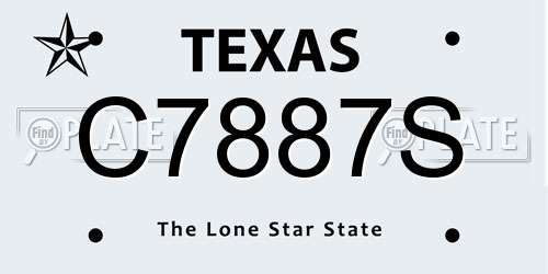 C7887S Texas License Plate