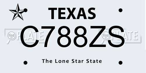 C788ZS Texas License Plate