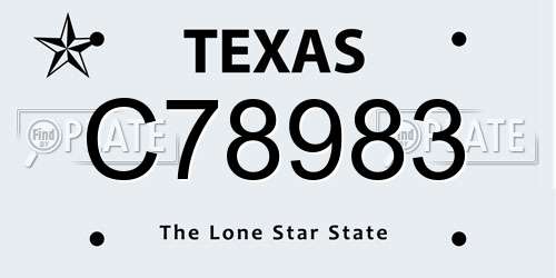C78983 Texas License Plate